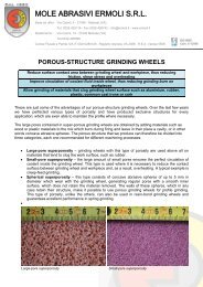 Porous-structure grinding wheels - Mole Abrasivi Ermoli