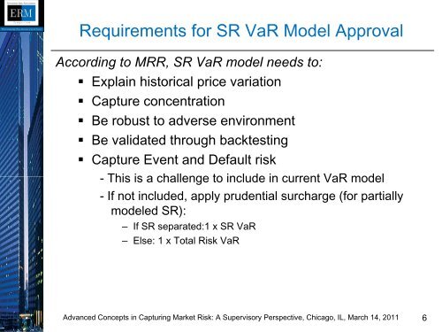 Advanced Concerts in Capturing Market Risk: A ... - ERM Symposium