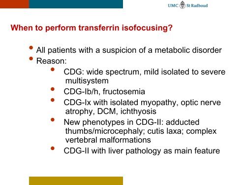 Congenital Disorders of Glycosylation: Diagnostic steps - ERNDIM