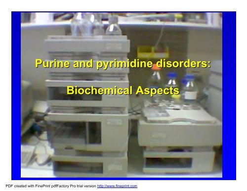 Biochemical and laboratory aspects of purine and ... - ERNDIM
