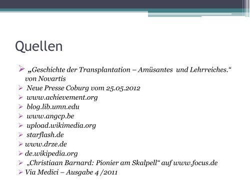 Die Geschichte der Transplantation