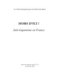 Hors d'ici ! Anti-tsiganisme en France - European Roma Rights Centre