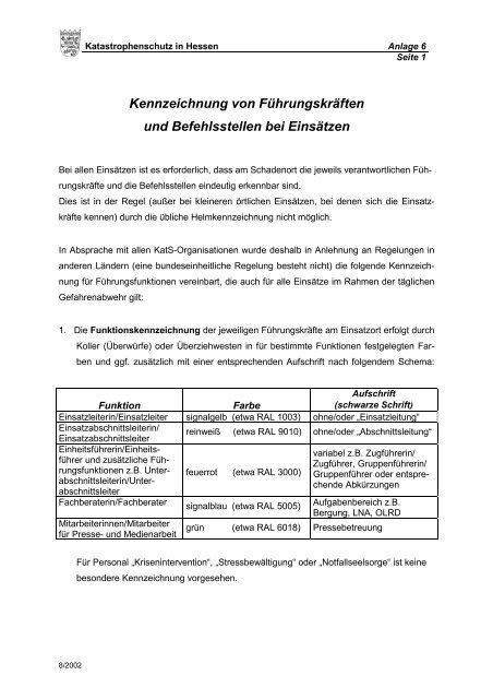 Kennzeichnung von Führungskräften und ... - ASB Kassel