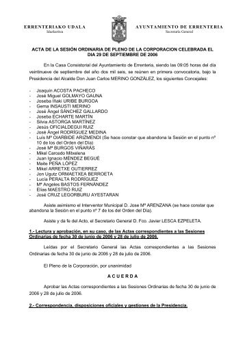 errenteriako udala ayuntamiento de errenteria acta de la sesión ...