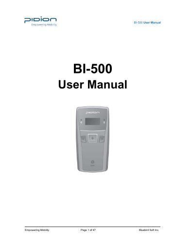 BI-500 Manual