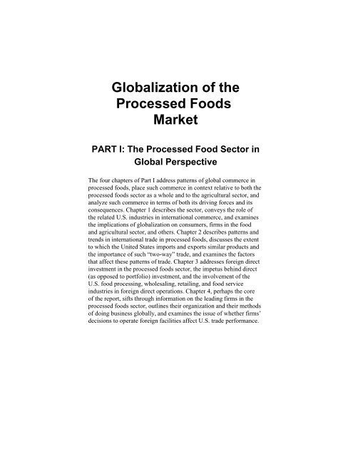 Globalization of the Processed Foods Market - Economic Research ...