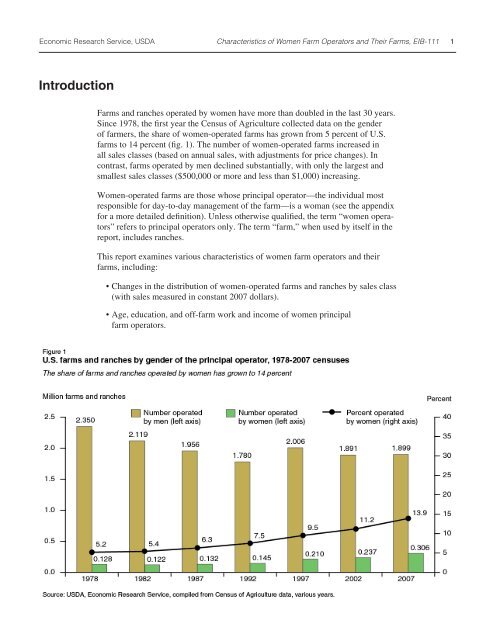 Characteristics of Women Farm Operators and Their Farms