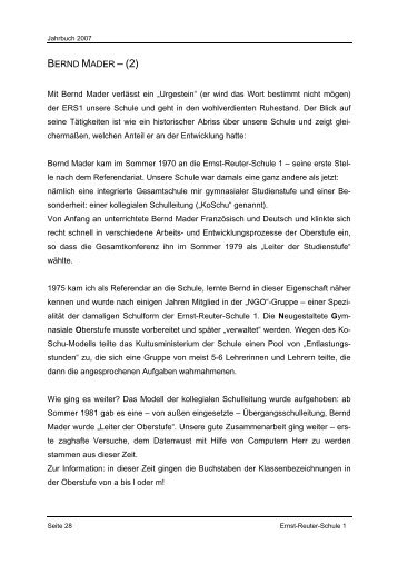 BERND MADER – (2) - Ernst-Reuter-Schule 1