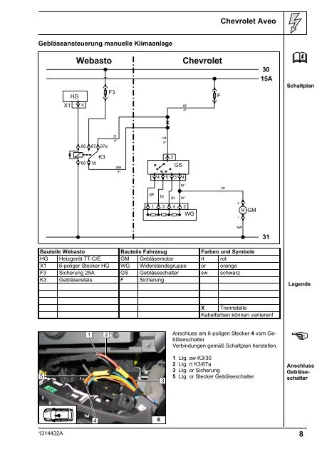 Wasser-Heizgerät Einbauanleitung Chevrolet Aveo - Ersatzteilbox