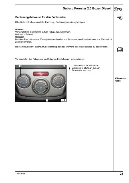 Subaru Forester 2.0 Boxer Diesel - Ersatzteilbox