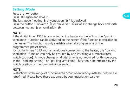 Operating Manual Digital Timer 1533 - Ersatzteilbox