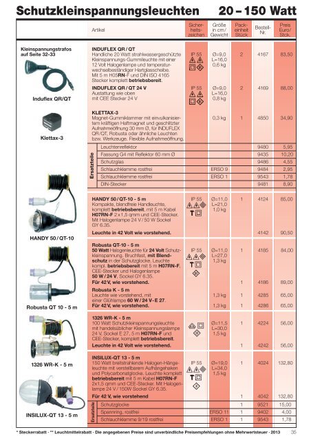 Händler-Preisliste Januar 2013 - ERSO-indulux