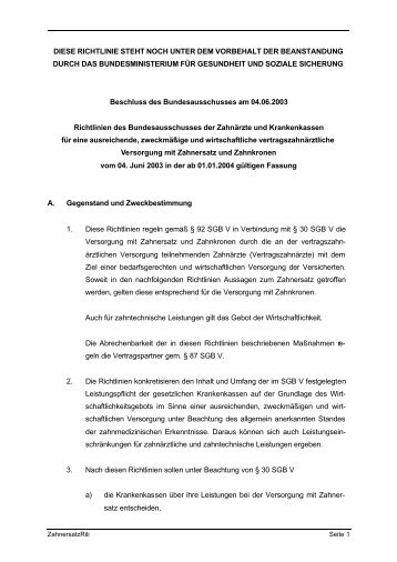 Zahnersatz-Richtlinien - Erste-zahnarztmeinung.de