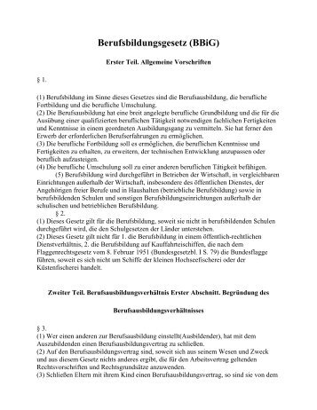 Berufsbildungsgesetz (BBiG) - Erste-zahnarztmeinung.de