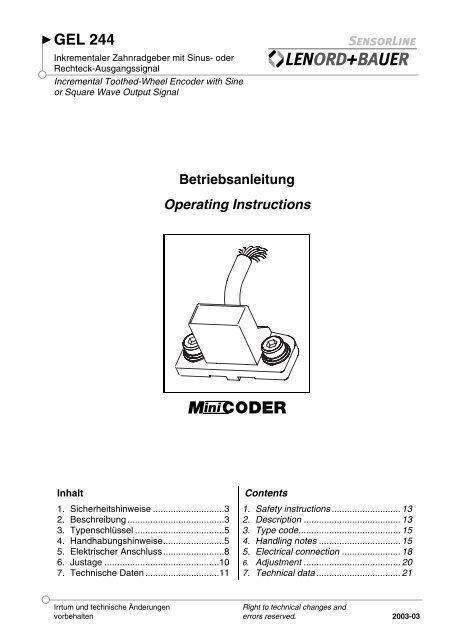 GEL 244 - ERTECH Elektronik AG