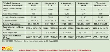 €-Preise Pflegeheim „Haus am Römerhügel ... - ASB Ludwigsburg