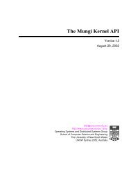 The Mungi Kernel API - ERTOS