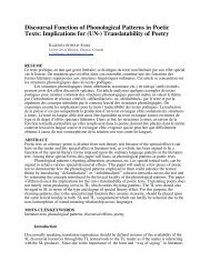 Discoursal Function of Phonological Patterns in Poetic Texts ...