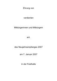 Neujahrsempfang 2007 - Ehrung von Mitbürgern - Stadt Erwitte