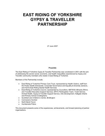 east riding of yorkshire gypsy & traveller partnership
