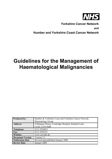 Guidelines for the Management of Haematological Malignancies