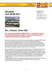 Infos dazu hier! - ASB RV NORD-OST ev