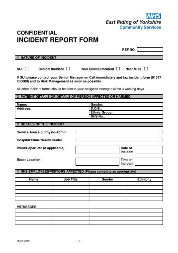 Incident Report Form - Blank