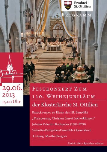 Festkonzert Zum 110. Weihejubiläum - Erzabtei St. Ottilien