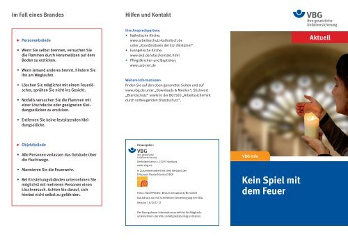 Kein Spiel mit dem Feuer - Arbeitssicherheit und Gesundheitsschutz ...