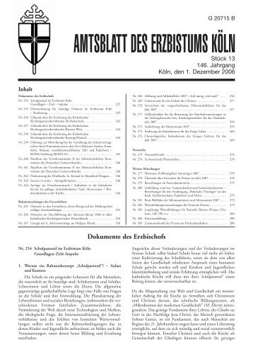 Amtsblatt Dezember 2006 - Erzbistum Köln