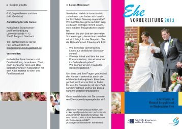 Ehevorbereitungskurse 2013 - Erzbistum Köln