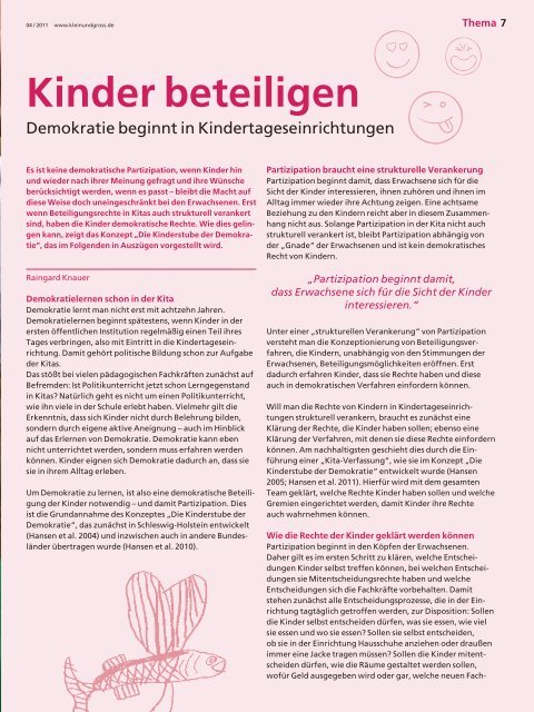 Demokratie beginnt in Kindertageseinrichtungen pdf ... - ErzieherIn.de