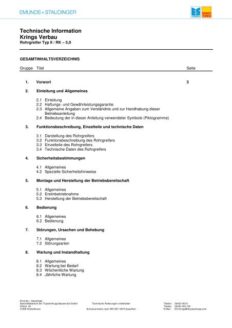 Verwendungsanleitung RK II 5,0 - Emunds + Staudinger GmbH