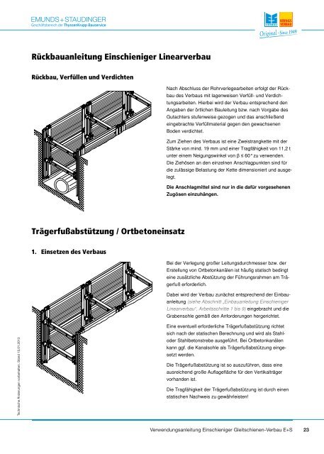 Verbau - Emunds + Staudinger GmbH