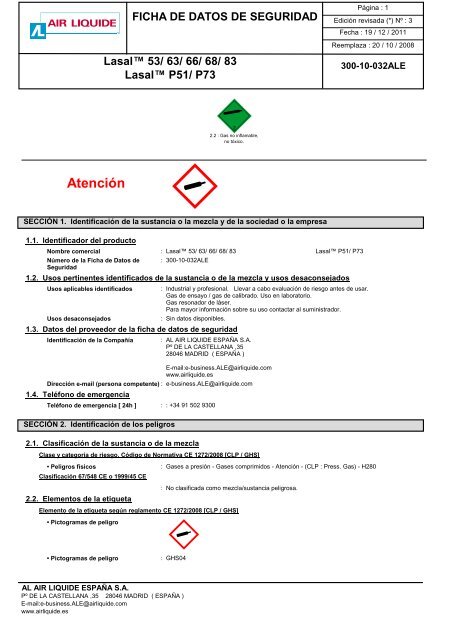 FDS Lasal 53 ... [300-10-032ALE] - Air Liquide