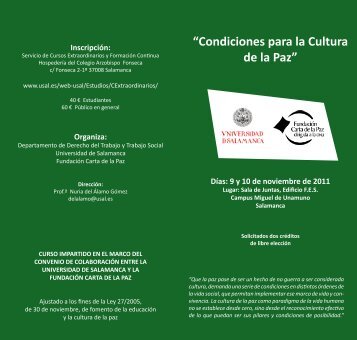 Condiciones para la Cultura de la Paz - Amnistía Internacional España