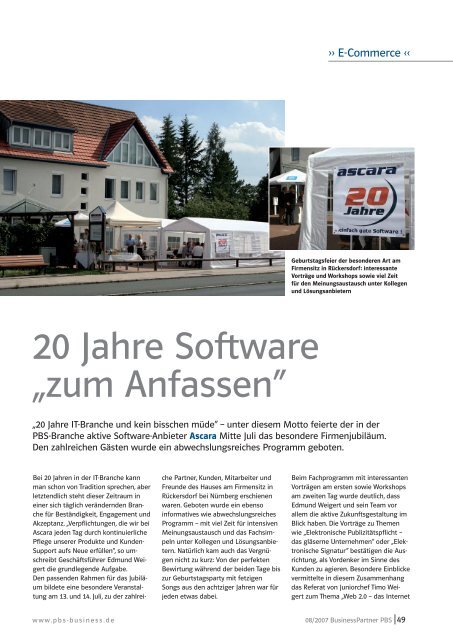 20 Jahre Software zum Anfassen (PDF) PBS Business