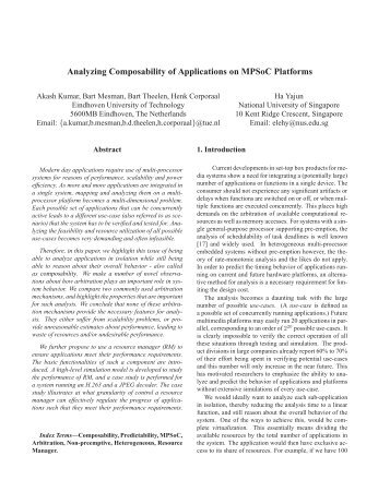 Analyzing Composability of Applications on MPSoC Platforms