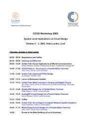 CCCD Workshop 2003 - Lund Institute of Technology