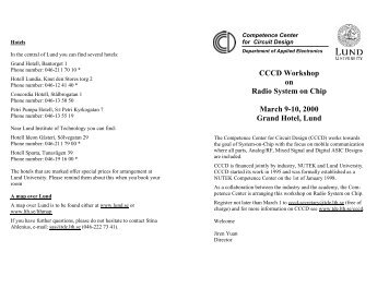 CCCD Workshop, March 9-10, 2000 - Lund Institute of Technology