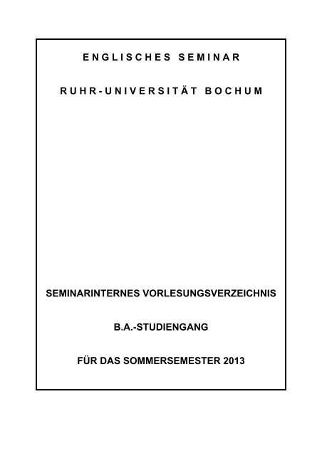 gb - Englisches Seminar - Ruhr-Universität Bochum