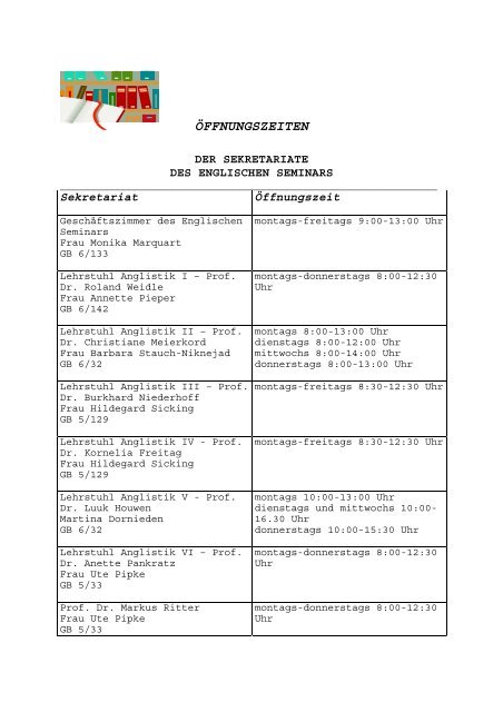 Englisches Seminar - Ruhr-Universität Bochum