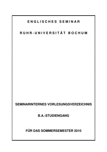 Englisches Seminar - Ruhr-Universität Bochum