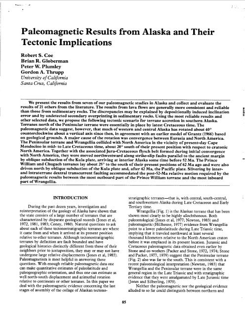 Paleomagnetic Results from Alaska and Their Tectonic Implications