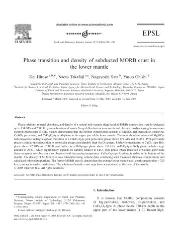 Phase transition and density of subducted MORB crust in the lower ...