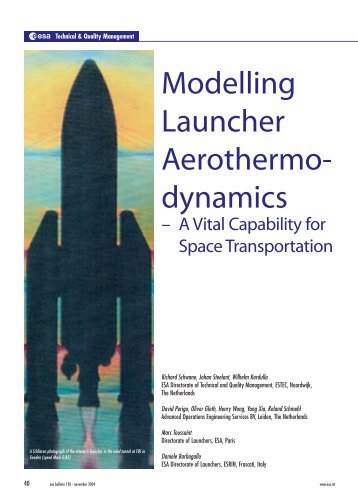 Modelling Launcher Aerothermodynamics - ESA