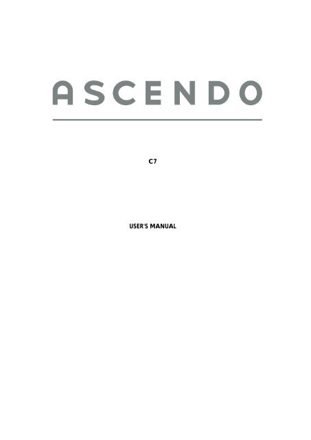 C7 USER'S MANUAL - Ascendo