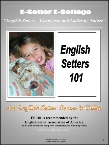 “English Setters – Gentlemen and Ladies by Nature”