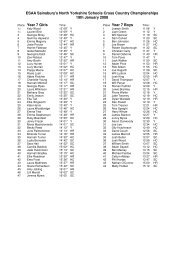 ESAA Sainsbury's North Yorkshire Schools Cross Country ...