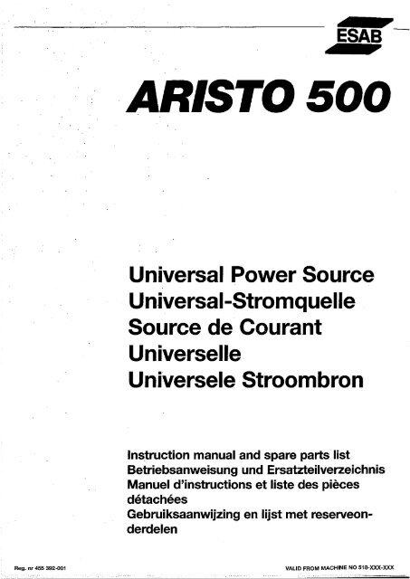 ~ ‚ ARISTO 500 - ESAB